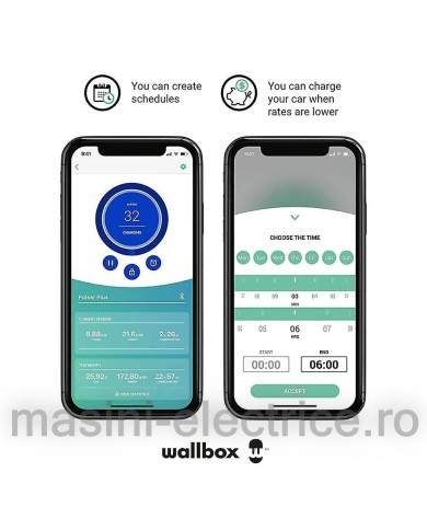 Wallbox Commander 2 de 22KW cu cablu Type 2, RFID, APP Wallbox Commander 2 de 22KW cu cablu Type 2, RFID, APP