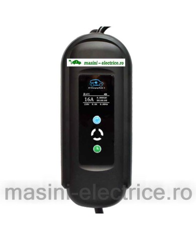 Statie de incarcare portabila variabila 2-3.7KW 8-16A cu temporizare, cablu Type 2 Statie de incarcare portabila variabila 2-3.7KW 8-16A cu temporizare, cablu Type 2