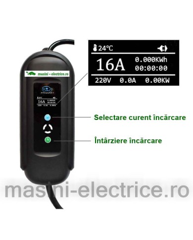 Statie de incarcare portabila variabila 2-3.7KW 8-16A cu temporizare, cablu Type 1 Statie de incarcare portabila variabila 2-3.7KW 8-16A cu temporizare, cablu Type 1