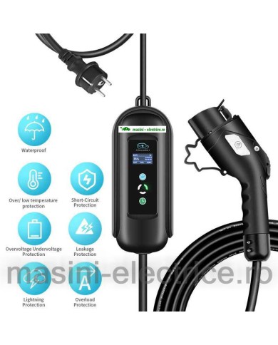 Statie de incarcare portabila variabila 2-3.7KW 8-16A cu temporizare, cablu Type 1 Statie de incarcare portabila variabila 2-3.7KW 8-16A cu temporizare, cablu Type 1