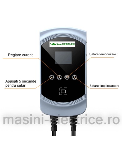 Statie de incarcare 22KW cu cablu Type 2, RFID si Aplicatie telefon Statie de incarcare 22KW cu cablu Type 2, RFID si Aplicatie telefon