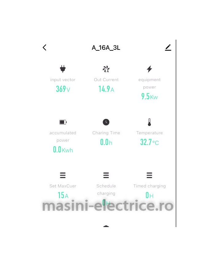 Statie de incarcare 11KW cu cablu Type 2, APP si RFID